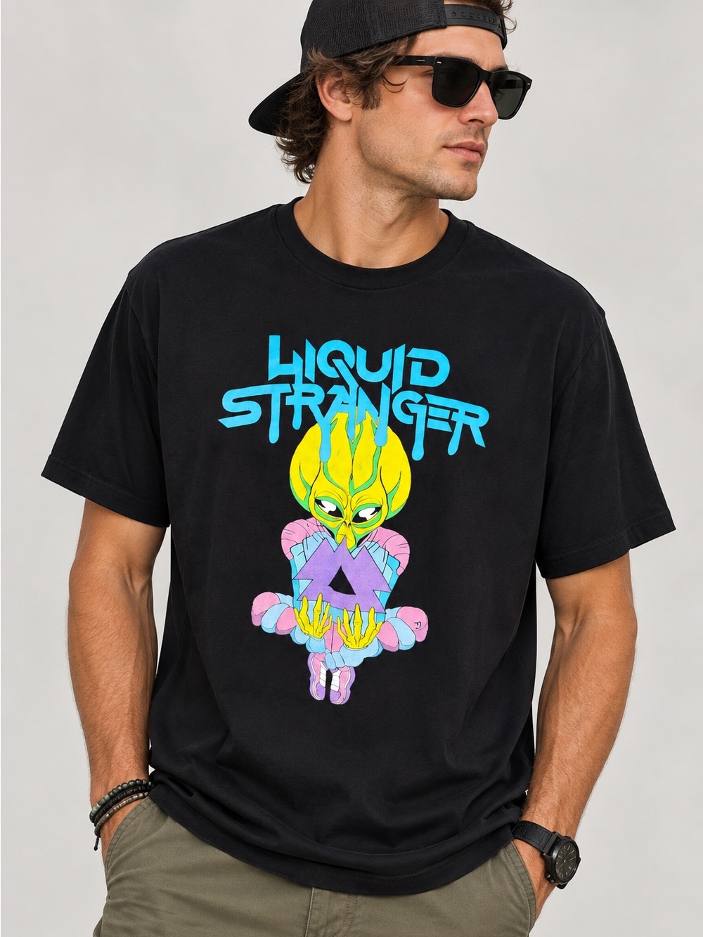 Liquid Stranger “Alien” Graphic T-Shirt – AS Colour – Tall Large
